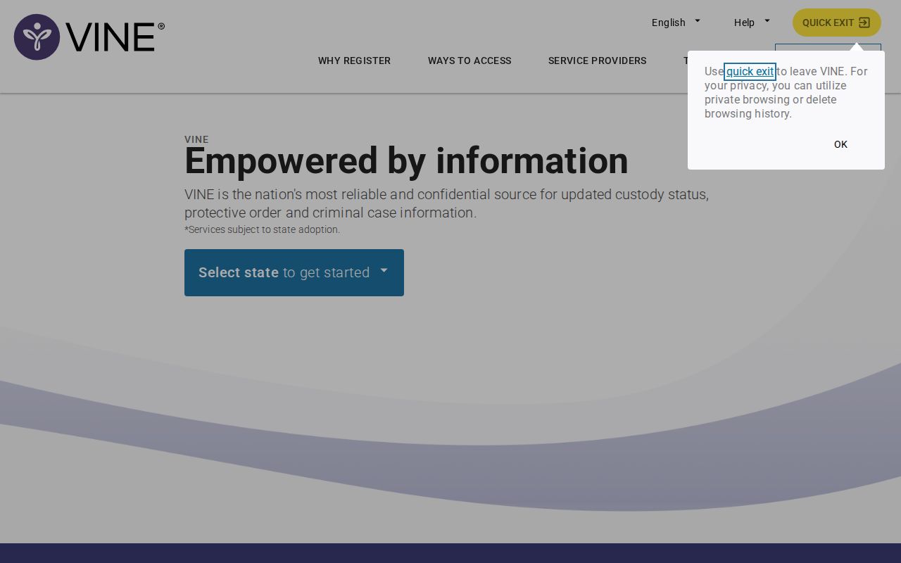 VINELink Illinois name and offender search interface